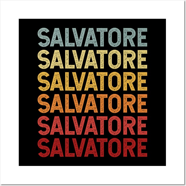 Salvatore Name Vintage Retro Gift Named Salvatore Wall Art by CoolDesignsDz